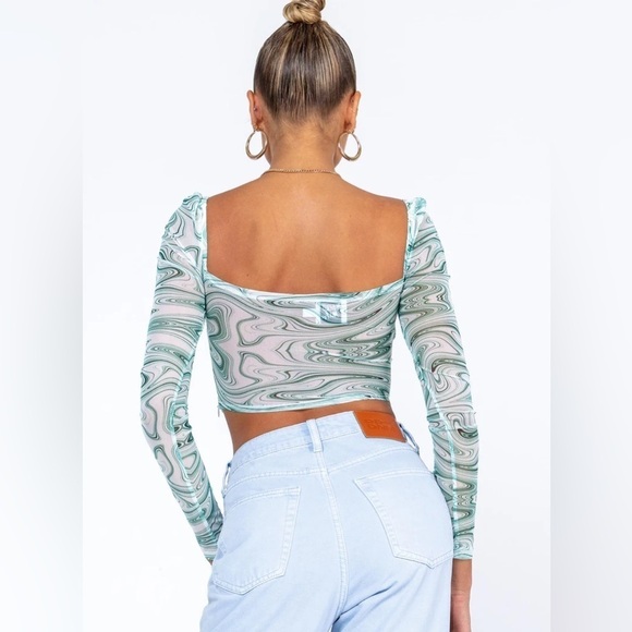 PRINCESS POLLY Beverly‎ Long Sleeve Corset Cropped Top Size 12 NWT - Picture 2 of 9